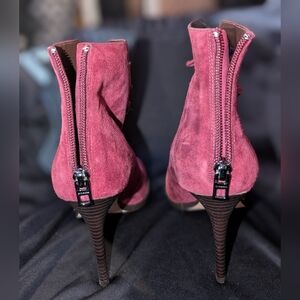 Coach Fuchsia Suede Heeled Boots